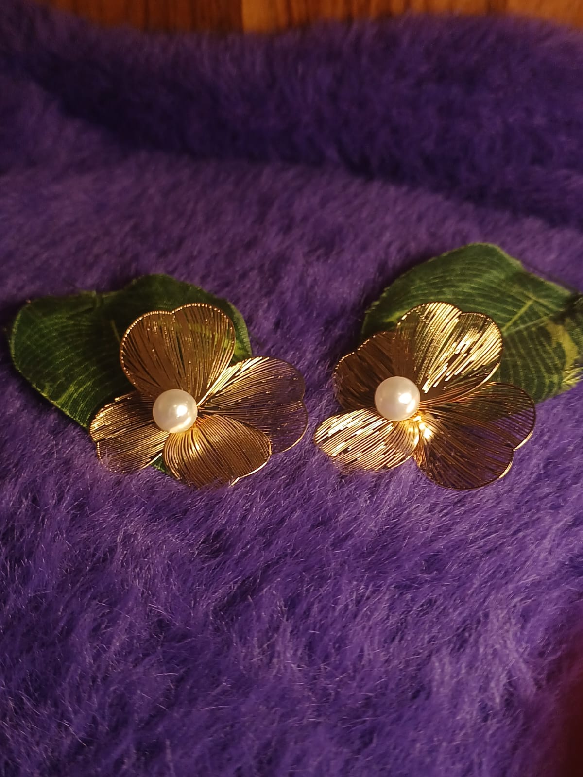 Golden Bloom Pearl Studs