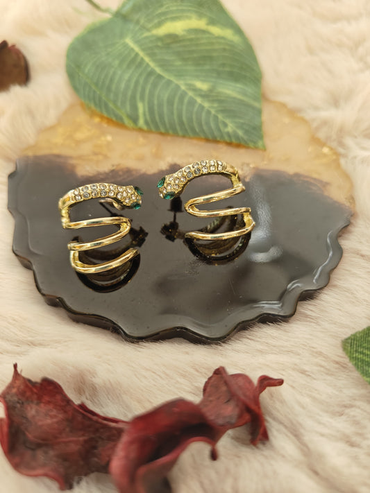 Emerald Serpent Earrings