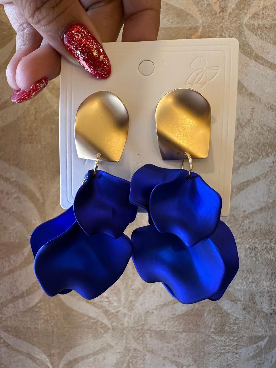 Chic Satin Petal Drop Earrings