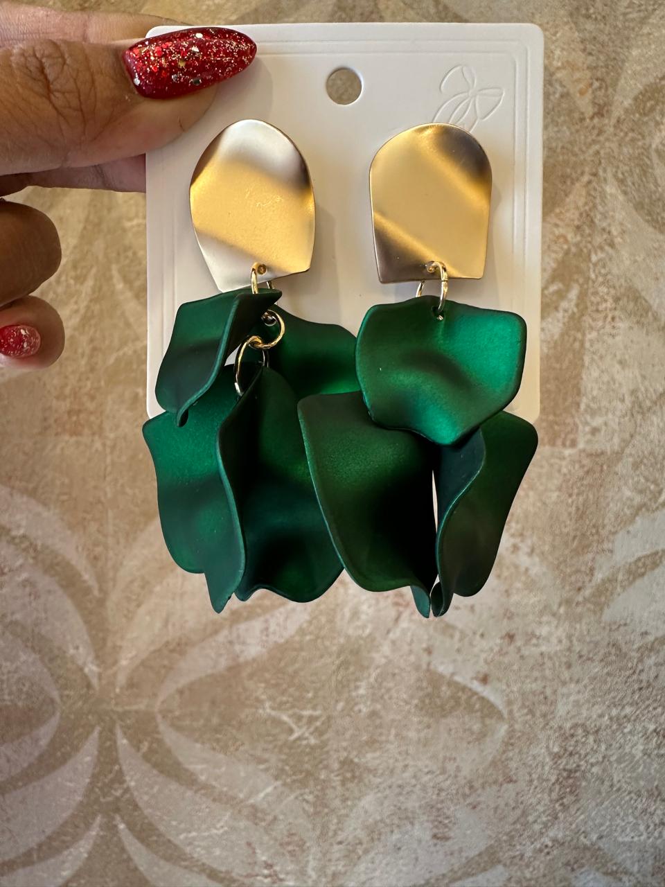 Chic Satin Petal Drop Earrings