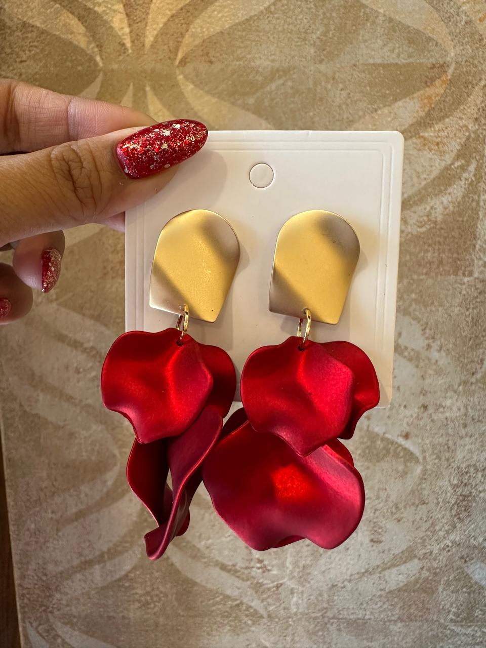 Chic Satin Petal Drop Earrings