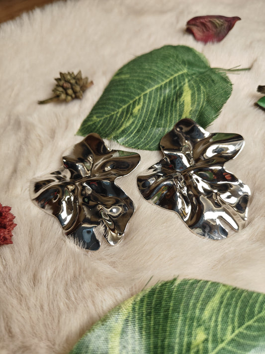 Metallic Bloom Statement Earrings